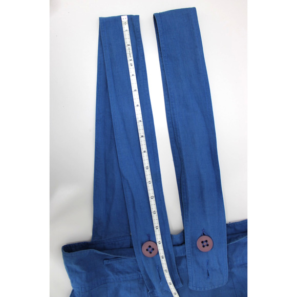 Dennis Goldsmith Overalls Jumper Skirt Dress Size 12 Blue Pocket 90s - Picture 10 of 11